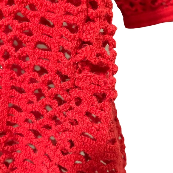 Vintage Pacific Connections Red Open Knit Swim Coverup Top - Picture 3 of 7